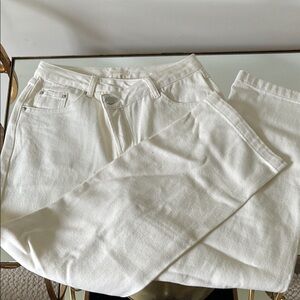 All : Row Off White Asymetrical Waist straight leg jeans. Multiple sizes.